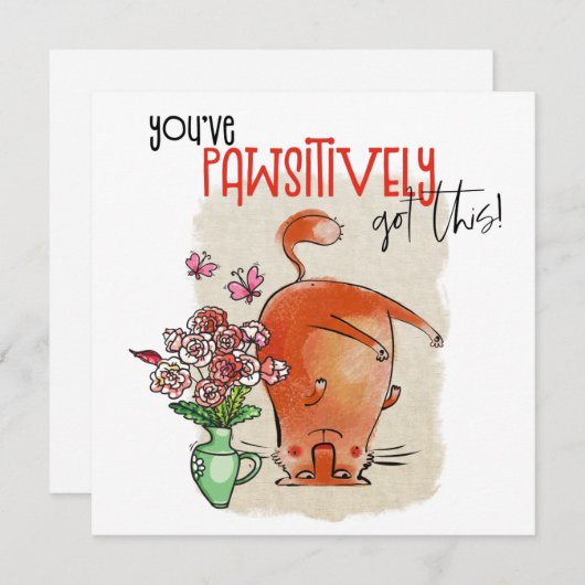 Funny Cat ermutigend Zitat pawsitiv Got (Vorne/Hinten)