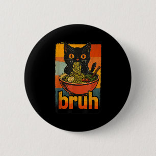 Funny Cat Essen Japanisch Ramen Noodles Männer Fra Button