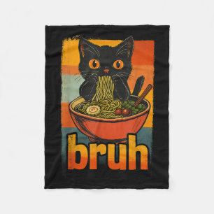 Funny Cat Essen Japanisch Ramen Noodles Männer Fra Fleecedecke
