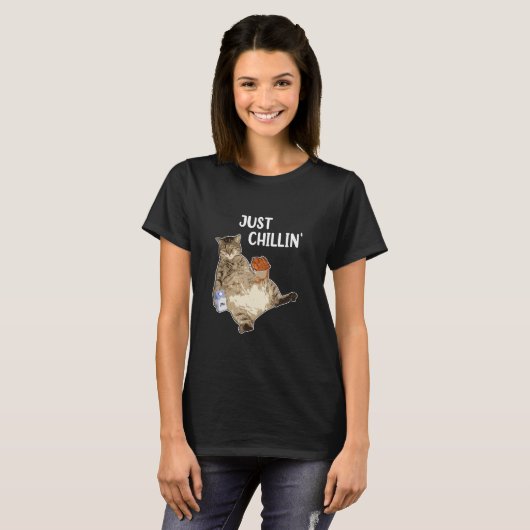 Funny Cat (Essenstränke) T-Shirt (Vorne ganz)