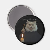 Funny Cat Exorcist Magnet - Catnip Compels You (Vorderseite/Rückseite)