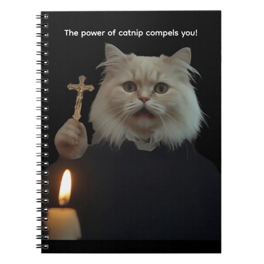 Funny Cat Exorcist Notebook - Catnip Compels You Notizblock (Vorderseite)