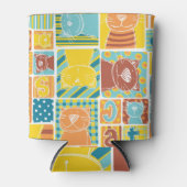 Funny Cat Fabric Patchwork Wallpaper Dosenkühler (Vorderseite)