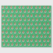 Funny Cat Face Frohe Weihnachten Spanisches Foto Geschenkpapier (Flach)