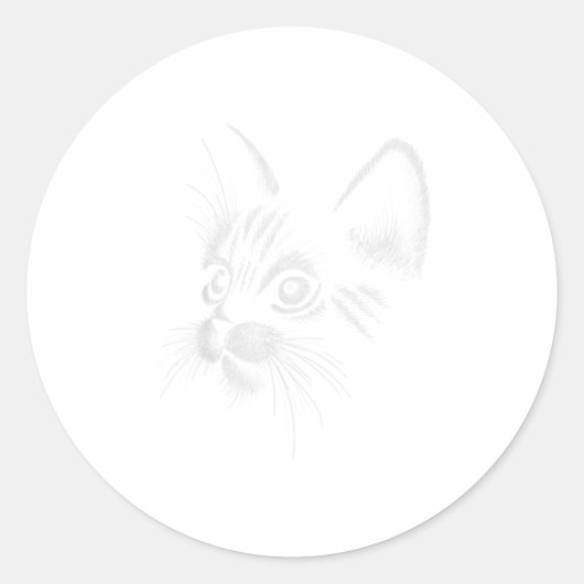 Funny Cat Face Geschenk TShirt Runder Aufkleber (Vorderseite)