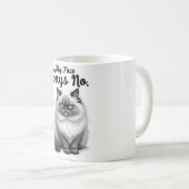 Funny Cat Face Illustration – Minimal Cute Cat Art Kaffeetasse (VorderseiteRechts)