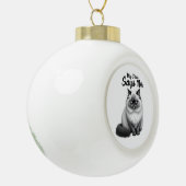 Funny Cat Face Illustration – Minimal Cute Cat Art Keramik Kugel-Ornament (Links)