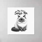 Funny Cat Face Illustration – Minimal Cute Cat Art Leinwanddruck (Vorderseite)