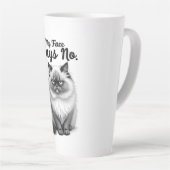 Funny Cat Face Illustration – Minimal Cute Cat Art Milchtasse (Rechte Ecke)