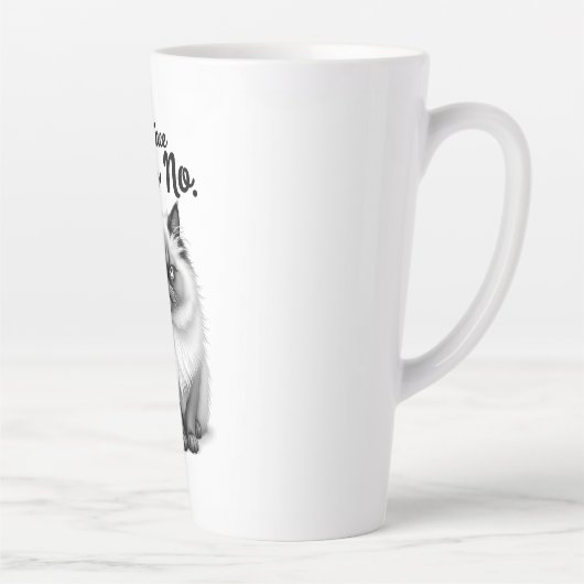 Funny Cat Face Illustration – Minimal Cute Cat Art Milchtasse (Rechts)