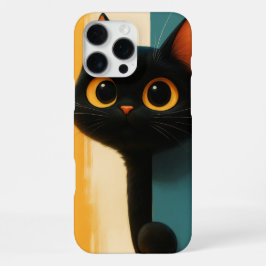Funny Cat Face Neugieriges Pinkeln Black Kitty Cat iPhone 16 Pro Max Hülle