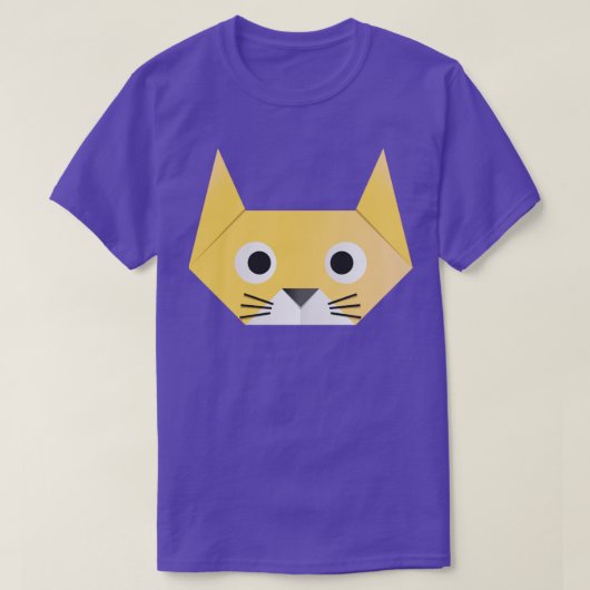 Funny Cat Face Origami Style T-Shirt (Design vorne)