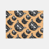 Funny Cat Face With Funky Glasses Fleecedecke (Vorderseite (Horizontal))