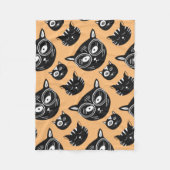 Funny Cat Face With Funky Glasses Fleecedecke (Vorderseite)