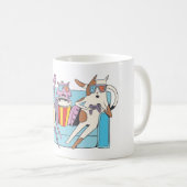 Funny Cat Face with Funky Glasses - Kittens 3D Mov Kaffeetasse (VorderseiteRechts)