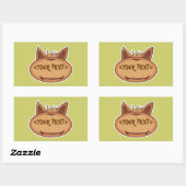 Funny Cat Face,<YOUR TEXT> Rechteckiger Aufkleber (Blatt)