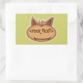 Funny Cat Face,<YOUR TEXT> Rechteckiger Aufkleber (Tasche)