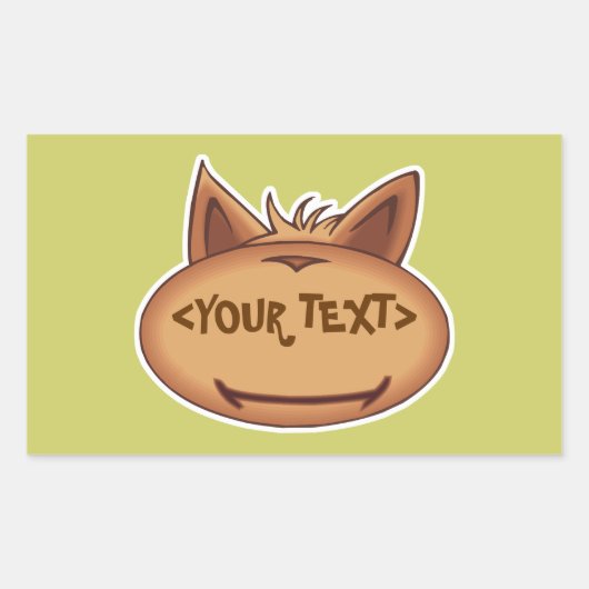 Funny Cat Face,<YOUR TEXT> Rechteckiger Aufkleber (Vorderseite)