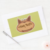 Funny Cat Face,<YOUR TEXT> Rechteckiger Aufkleber (Umschlag)