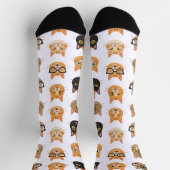 Funny Cat Faces Pattern Crew Socks Socken (Oben)