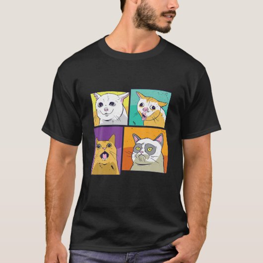 Funny Cat Faces T-Shirt (Vorderseite)