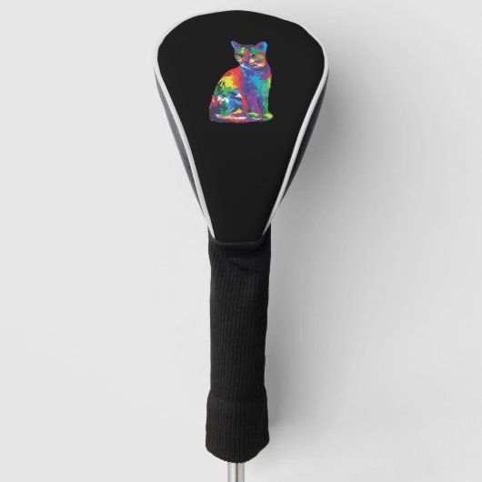 Funny Cat Farben Golf Headcover (Vorderseite)