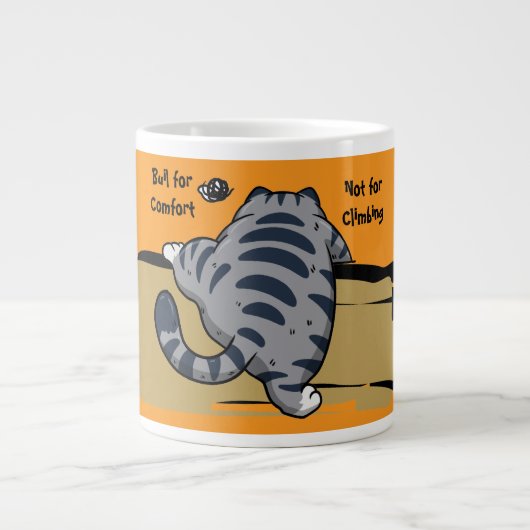 Funny Cat, Fat Cat, Funny Script Giant Coffee Mug Jumbo-Tasse (Vorderseite)