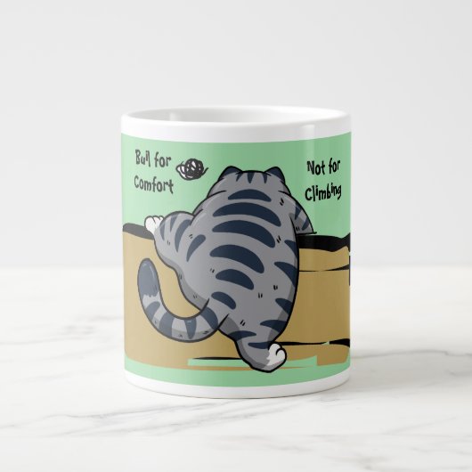 Funny Cat, Fat Cat, Funny Script Giant Coffee Mug Jumbo-Tasse (Vorderseite)