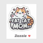 Funny Cat Fat Cat Mama Aufkleber (Blatt)