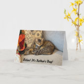 Funny Cat Father's Day Card Karte (Gelbe Blume)
