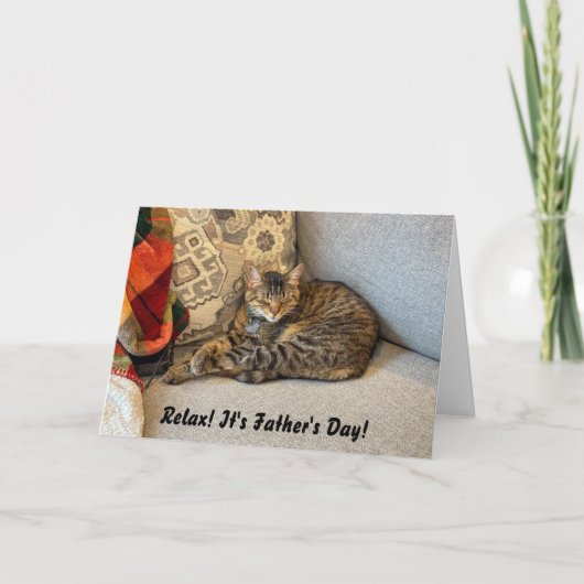 Funny Cat Father's Day Card Karte (Vorderseite)