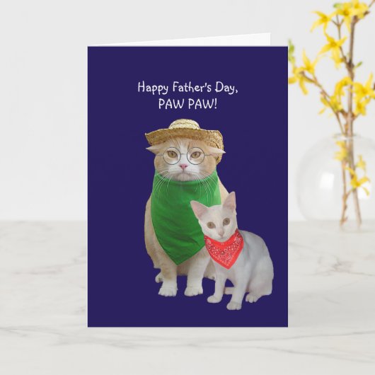 Funny Cat Father's Day Karte (Gelbe Blume)