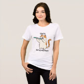 Funny Cat "Feline Fine" Kunst im Mund Tri-Blend Shirt (Vorderseite voll)