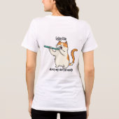 Funny Cat "Feline Fine" Kunst im Mund Tri-Blend Shirt (Rückseite)