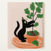 Funny Cat Fig Tree gepunktete Pflanze Hand gezogen Planer (Rückseite)