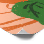 Funny Cat Fig Tree gepunktete Pflanze Hand gezogen Poster (Ecke)