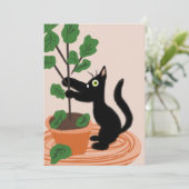 Funny Cat Fig Tree Potted Pflanze Hand Drawing Car (Stehend Vorderseite)