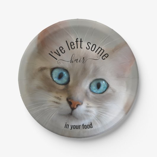 Funny Cat Fine Art Paper Plate Pappteller (Vorderseite)