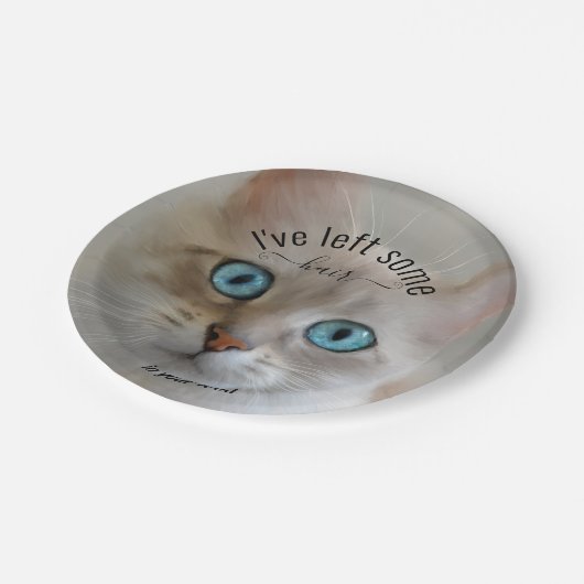 Funny Cat Fine Art Paper Plate Pappteller (Schrägansicht)
