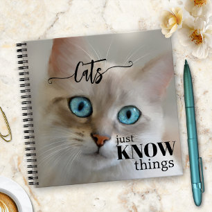 Funny Cat Fine Art Wisdom Notebook Notizblock