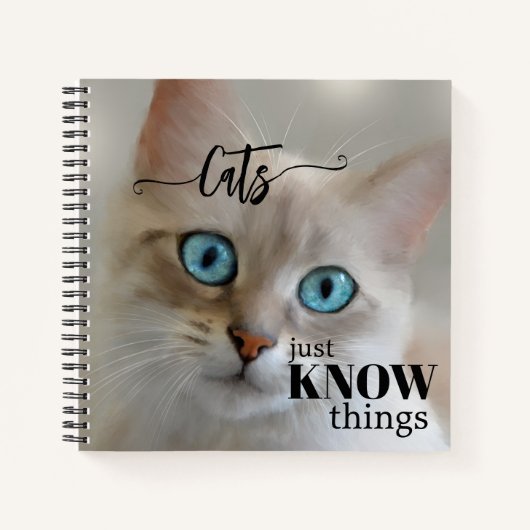 Funny Cat Fine Art Wisdom Notebook Notizblock (Vorderseite)