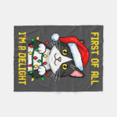 Funny Cat First Of All I'm A Delight Retro Gaming  Fleecedecke (Vorderseite (Horizontal))