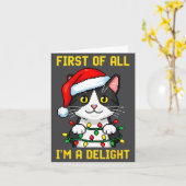 Funny Cat First Of All I'm A Delight Retro Gaming  Karte (Gelbe Blume)