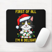 Funny Cat First Of All I'm A Delight Retro Gaming  Mousepad (Mit Mouse)