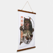 Funny Cat Fischen Japanisch Wandteppich Mit Holzrahmen (Gewinkelt)