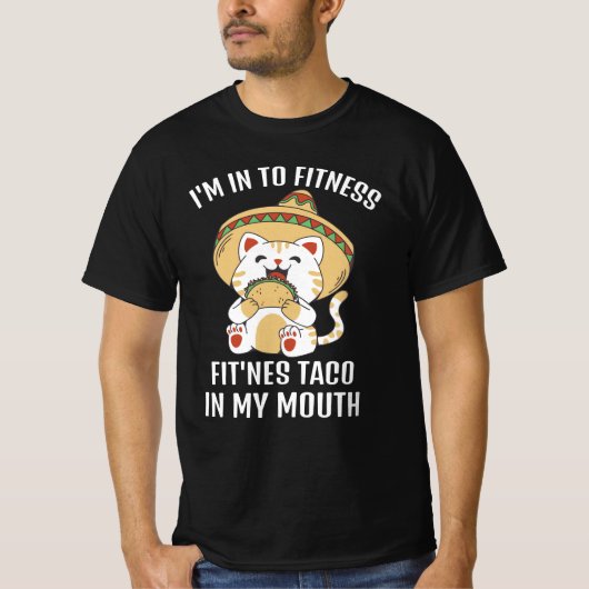 Funny Cat Fitness Taco I My Mouth T-Shirt (Vorderseite)