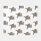 Funny Cat Fleecedecke (Vorderseite (Horizontal))