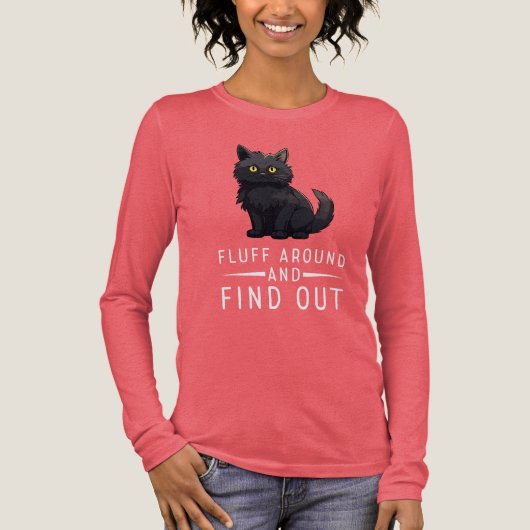 Funny Cat Fluff Around And Find Out Cat Pet Lover Tri-Blend Shirt (Vorderseite)