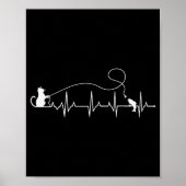 Funny Cat Fly Fishing Fisherman Heartbeat Line Hea Poster (Vorne)
