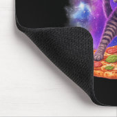 Funny Cat Flying A Pizza Astronaut Kitten Space Ki Mousepad (Ecke)